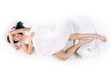 Photo: Beautiful girl sleep on bed Beautiful girl sleep on bed