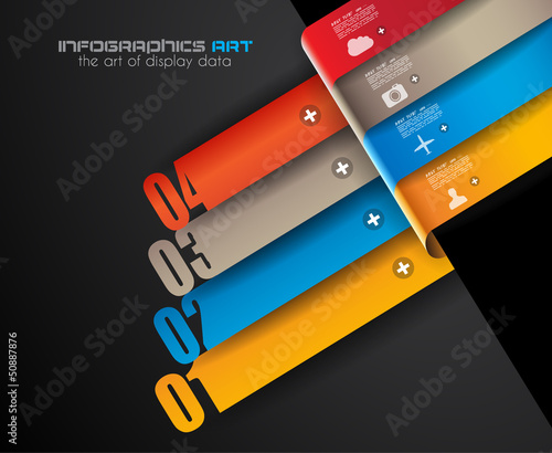 Vector: Infographic design template with paper tags. Infographic design template with paper tags.