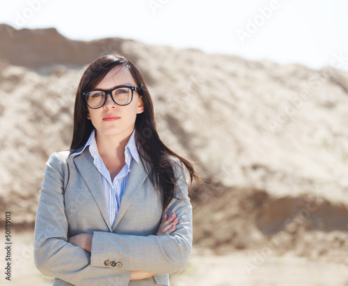 Photo: Portrait of the brunette business woman Portrait of the brunette business woman