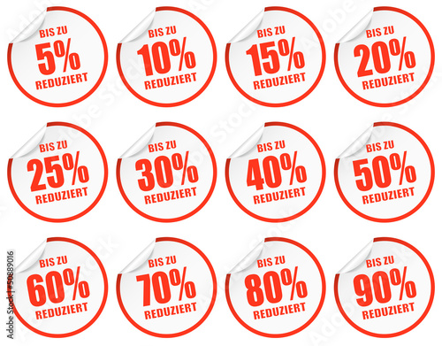 Vector: Rabatt Sticker - rot Rabatt Sticker - rot