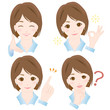 女性　様々な表情　オフィスシーン