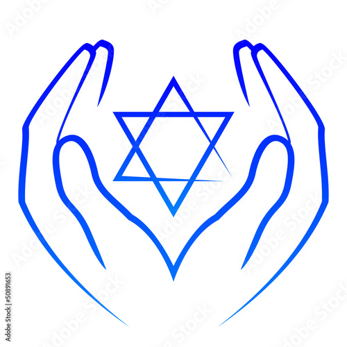 Vector: Vector icon - hands holdin star of David Vector icon - hands holdin star of David