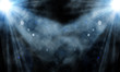 illustration of two spotlight with glowing snow