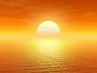 sun above the golden horizon