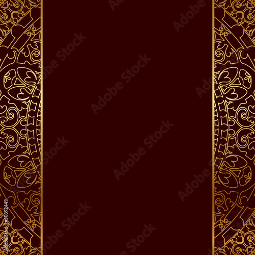 Vector: Vector red & gold frame with oriental ornament Vector red & gold frame with oriental ornament