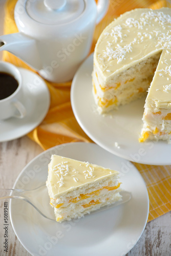 Photo: Pfirsischtorte mit Kokos Pfirsischtorte mit Kokos