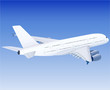canvas print picture - airplane on blue sky - avion dans le ciel - flugzeuge am Himmel