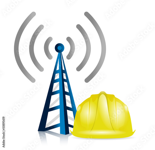Illustration: network connection issues under construction sign network connection issues under construction sign
