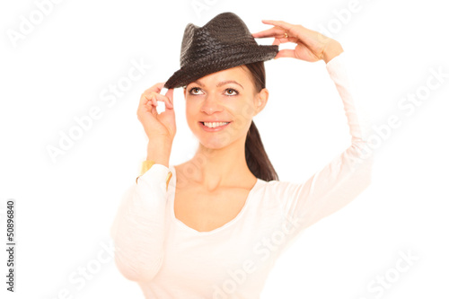 Photo: junge Frau mit Hut junge Frau mit Hut