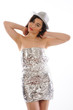 Show girl nice pose isolated white background