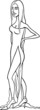 beautiful woman in dress cartoon