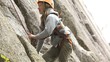 Girl rock climbing