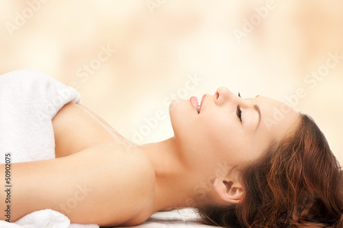 Photo: beautiful woman in spa salon beautiful woman in spa salon