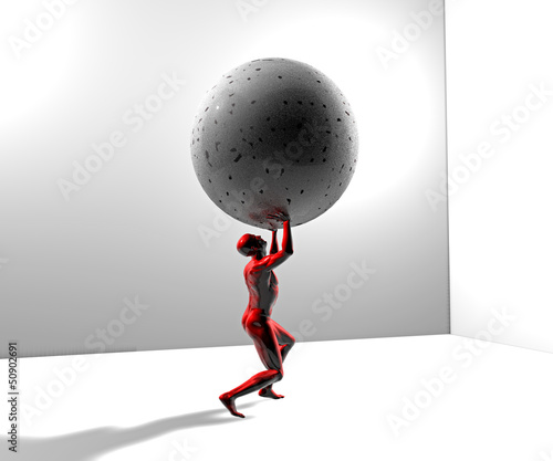 Illustration: Uomo forza mondo peso Uomo forza mondo peso