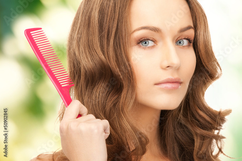 Photo: beautiful woman with comb beautiful woman with comb