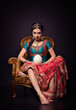 Photo : A beautiful Indian princess in national dress and egg A beautiful Indian princess in national dress and egg