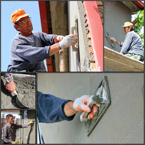 Photo: Construction Workers At Work - Collage Construction Workers At Work - Collage
