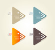 Vector: Four colored paper triangles with place for your own text. Four colored paper triangles with place for your own text.