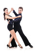 Pair of dancers isolated on the white
