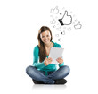 Girl with tablet