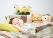 Cute little boy is sleeping