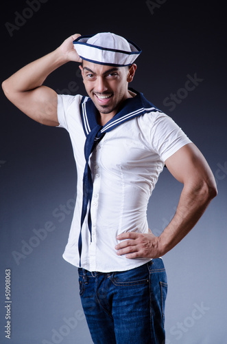 Photo: Male sailor in studio shooting Male sailor in studio shooting