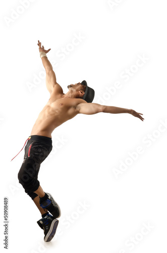 Photo: Nude dancer isolated on the white Nude dancer isolated on the white