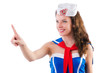 Young woman sailor in marine concept