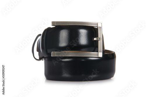 Photo: Male elegant belt isolated on the white Male elegant belt isolated on the white