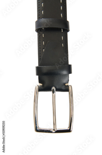 Photo: Male elegant belt isolated on the white Male elegant belt isolated on the white