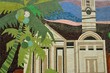Mosaic of church with palm tree