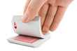 Hand and playing cards