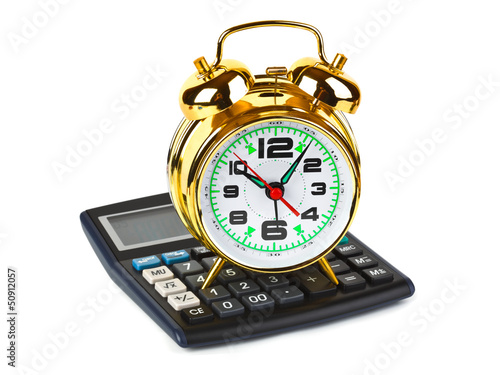Photo: Calculator and clock Calculator and clock