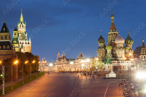 Photo: Moscow, Red Square, Saint Basil Church and Spasskaya Tower Moscow, Red Square, Saint Basil Church and Spasskaya Tower