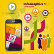 Vektor: Abstract set infographic on teamwork in business with smartphone Abstract set infographic on teamwork in business with smartphone