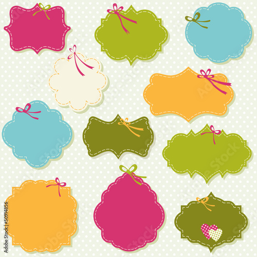 Vector: spring colors labels set spring colors labels set