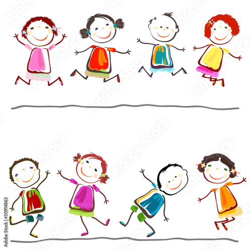 Vector: happy children happy children