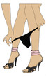 Woman's Legs Taking Underwear off