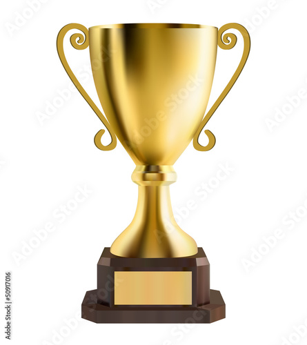 Vector: Golden cup on white backound Golden cup on white backound