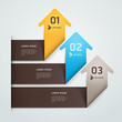Modern arrow origami style step up number options banner