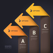 Modern arrow origami style step up options banner template.