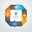 Modern infinite square origami style number options banner.