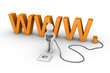 Person is ready to plug in the webpage