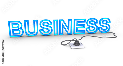 Illustration: Business word is plugged in Business word is plugged in