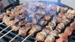 Skewers on barbecue grill