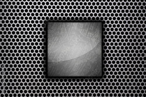 Photo: Metallic background with space for text. Metallic background with space for text.