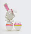 Photo: plasticine rabbit with easter eggs plasticine rabbit with easter eggs