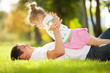 father and daughter in the park