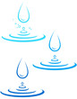 set with water splash and drop