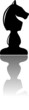 knight chess piece black